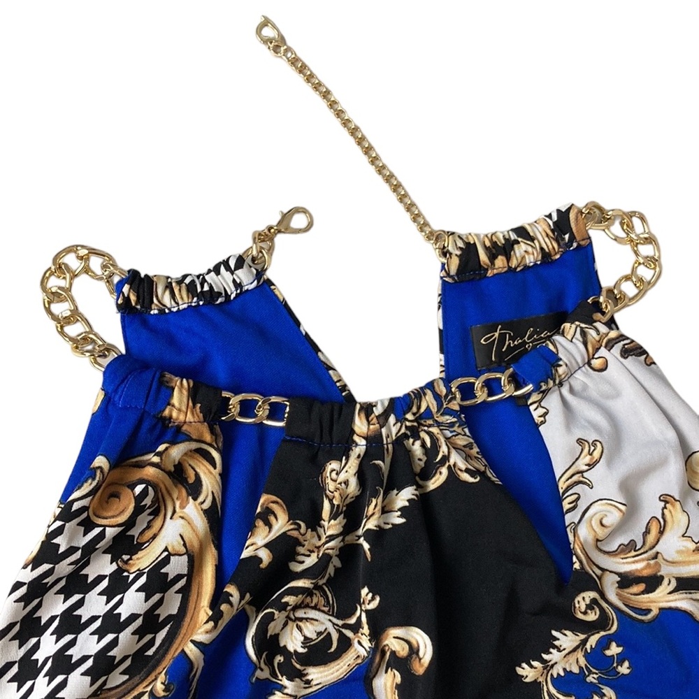 Thalia Sodi Wide Leg Chain Halter Neckline Jumpsuit - Picture 5 of 15